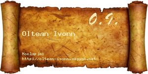 Oltean Ivonn névjegykártya